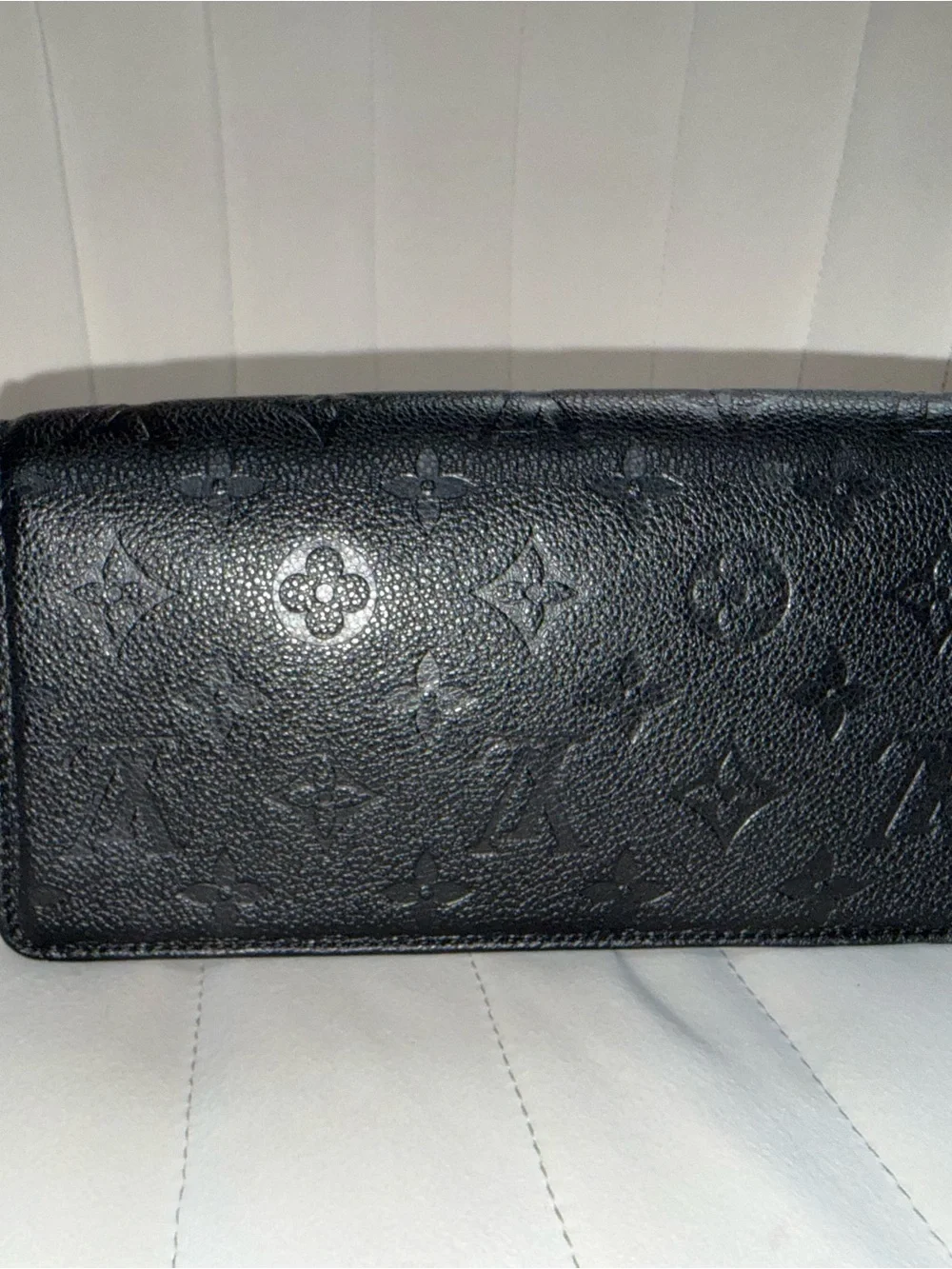 Louis Vuitton Black Monogram Empreinte Wallet on Chain Lily